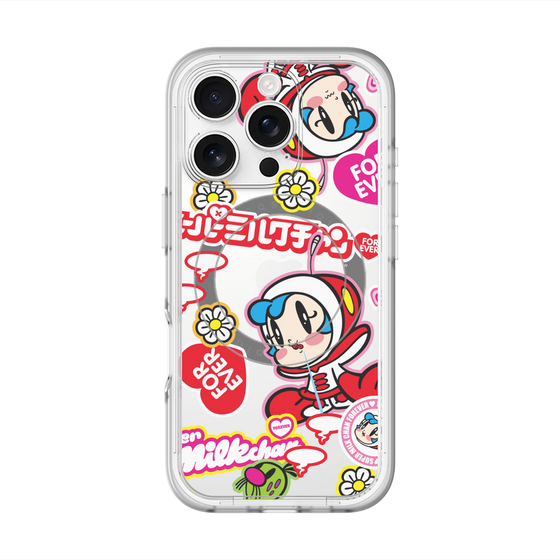 スリムプロテクションプレミアムケース with MagSafe［ スーパーミルクチャンFOREVER♥ - ロゴ＆キャラ ］