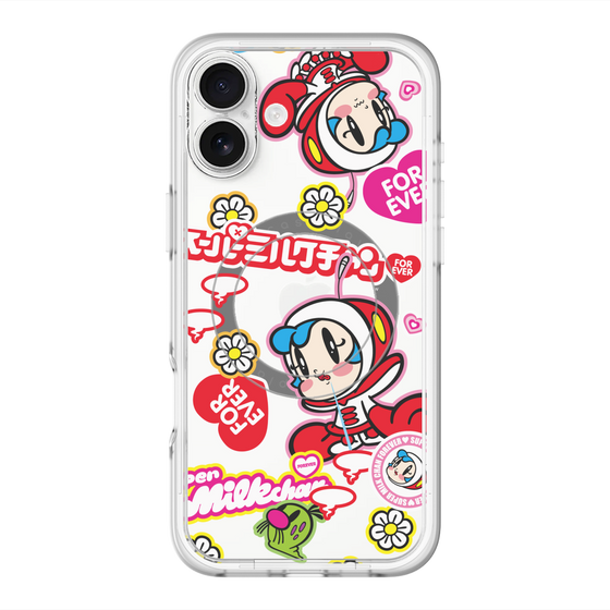 スリムプロテクションプレミアムケース with MagSafe［ スーパーミルクチャンFOREVER♥ - ロゴ＆キャラ ］