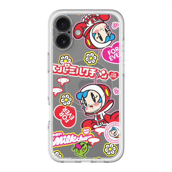 スリムプロテクションプレミアムケース with MagSafe［ スーパーミルクチャンFOREVER♥ - ロゴ＆キャラ ］