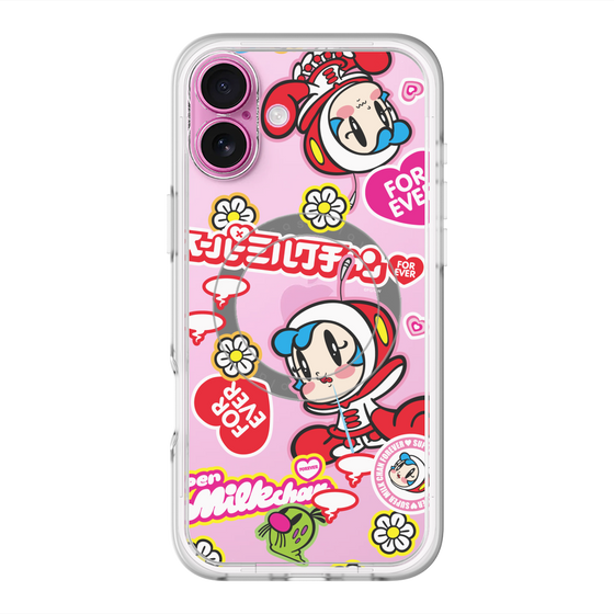 スリムプロテクションプレミアムケース with MagSafe［ スーパーミルクチャンFOREVER♥ - ロゴ＆キャラ ］