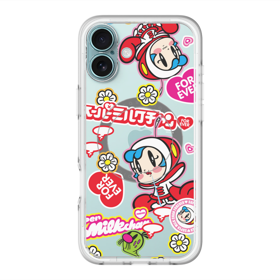 スリムプロテクションプレミアムケース with MagSafe［ スーパーミルクチャンFOREVER♥ - ロゴ＆キャラ ］