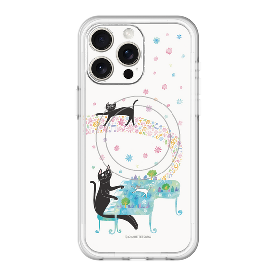 スリムプロテクションプレミアムケース with MagSafe［ おかべてつろう - 黒猫クロのとおりみち ］