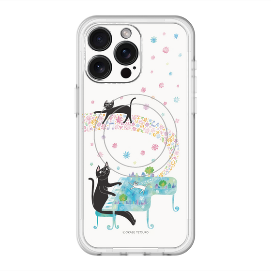 スリムプロテクションプレミアムケース with MagSafe［ おかべてつろう - 黒猫クロのとおりみち ］