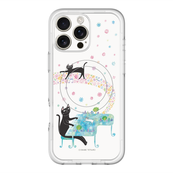 スリムプロテクションプレミアムケース with MagSafe［ おかべてつろう - 黒猫クロのとおりみち ］