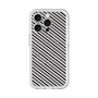 スリムプロテクションプレミアムケース with MagSafe［ Small Stripe - Gray × Black ］