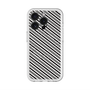 スリムプロテクションプレミアムケース with MagSafe［ Small Stripe - Gray × Black ］