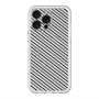 スリムプロテクションプレミアムケース with MagSafe［ Small Stripe - Gray × Black ］