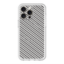 スリムプロテクションプレミアムケース with MagSafe［ Small Stripe - Gray × Black ］
