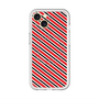 スリムプロテクションプレミアムケース with MagSafe［ Small Stripe - Red × Black ］