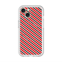 スリムプロテクションプレミアムケース with MagSafe［ Small Stripe - Red × Black ］