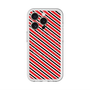 スリムプロテクションプレミアムケース with MagSafe［ Small Stripe - Red × Black ］