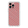 スリムプロテクションプレミアムケース with MagSafe［ Small Stripe - Red × Black ］