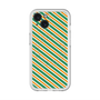 スリムプロテクションプレミアムケース with MagSafe［ Small Stripe - Green × Orange ］