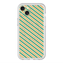 スリムプロテクションプレミアムケース with MagSafe［ Small Stripe - Green × Orange ］