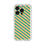 スリムプロテクションプレミアムケース with MagSafe［ Small Stripe - Green × Orange ］