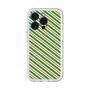 スリムプロテクションプレミアムケース with MagSafe［ Small Stripe - Green × Orange ］