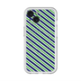スリムプロテクションプレミアムケース with MagSafe［ Small Stripe - Navy × Green ］