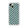 スリムプロテクションプレミアムケース with MagSafe［ Small Stripe - Navy × Green ］