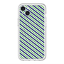 スリムプロテクションプレミアムケース with MagSafe［ Small Stripe - Navy × Green ］