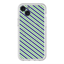 スリムプロテクションプレミアムケース with MagSafe［ Small Stripe - Navy × Green ］
