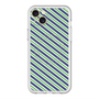 スリムプロテクションプレミアムケース with MagSafe［ Small Stripe - Navy × Green ］