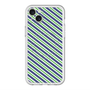 スリムプロテクションプレミアムケース with MagSafe［ Small Stripe - Navy × Green ］