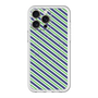 スリムプロテクションプレミアムケース with MagSafe［ Small Stripe - Navy × Green ］