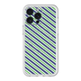 スリムプロテクションプレミアムケース with MagSafe［ Small Stripe - Navy × Green ］