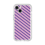 スリムプロテクションプレミアムケース with MagSafe［ Small Stripe - Purple × Pink ］