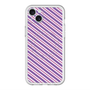 スリムプロテクションプレミアムケース with MagSafe［ Small Stripe - Purple × Pink ］
