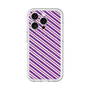 スリムプロテクションプレミアムケース with MagSafe［ Small Stripe - Purple × Pink ］