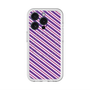 スリムプロテクションプレミアムケース with MagSafe［ Small Stripe - Purple × Pink ］