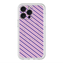 スリムプロテクションプレミアムケース with MagSafe［ Small Stripe - Purple × Pink ］