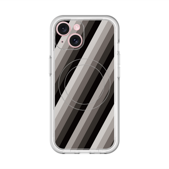 スリムプロテクションプレミアムケース with MagSafe［ Middle Stripe - Black ］