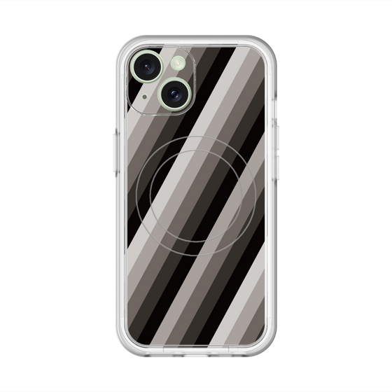 スリムプロテクションプレミアムケース with MagSafe［ Middle Stripe - Black ］