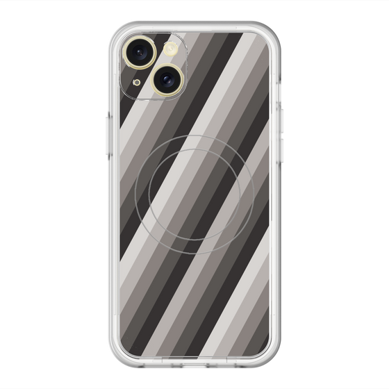 スリムプロテクションプレミアムケース with MagSafe［ Middle Stripe - Black ］