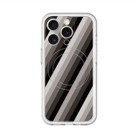 スリムプロテクションプレミアムケース with MagSafe［ Middle Stripe - Black ］