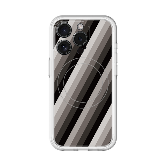 スリムプロテクションプレミアムケース with MagSafe［ Middle Stripe - Black ］