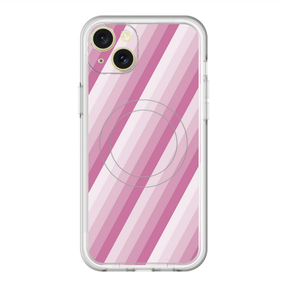 スリムプロテクションプレミアムケース with MagSafe［ Middle Stripe - Pink ］