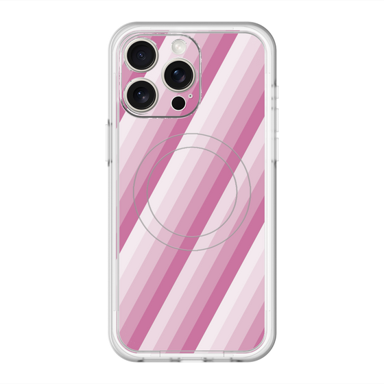 スリムプロテクションプレミアムケース with MagSafe［ Middle Stripe - Pink ］
