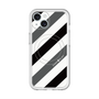 スリムプロテクションプレミアムケース with MagSafe［ Big Stripe - Black × Gray ］