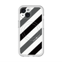 スリムプロテクションプレミアムケース with MagSafe［ Big Stripe - Black × Gray ］