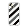 スリムプロテクションプレミアムケース with MagSafe［ Big Stripe - Black × Gray ］