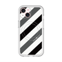 スリムプロテクションプレミアムケース with MagSafe［ Big Stripe - Black × Gray ］