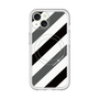 スリムプロテクションプレミアムケース with MagSafe［ Big Stripe - Black × Gray ］