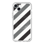 スリムプロテクションプレミアムケース with MagSafe［ Big Stripe - Black × Gray ］