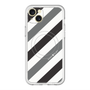 スリムプロテクションプレミアムケース with MagSafe［ Big Stripe - Black × Gray ］