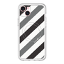 スリムプロテクションプレミアムケース with MagSafe［ Big Stripe - Black × Gray ］