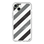 スリムプロテクションプレミアムケース with MagSafe［ Big Stripe - Black × Gray ］