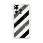 スリムプロテクションプレミアムケース with MagSafe［ Big Stripe - Black × Gray ］
